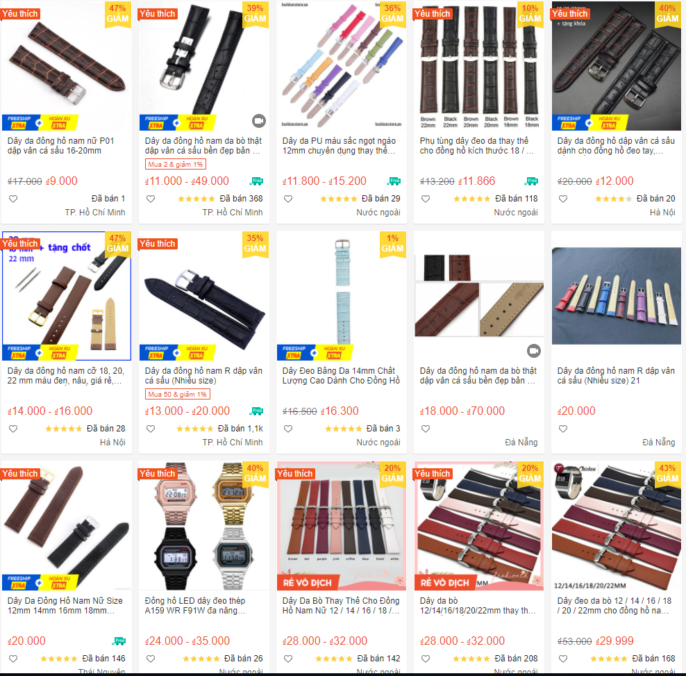 dây đồng hồ giá rẻ