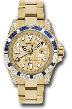 Đồng Hồ Rolex 116758SA pave GMT-Master II Yellow Gold