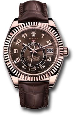 Đồng Hồ Rolex 326135 cho Sky-Dweller Everose Gold - Leather Strap