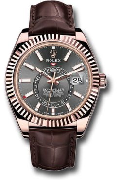 Đồng Hồ Rolex 326135 dkr Sky-Dweller Everose Gold - Leather Strap