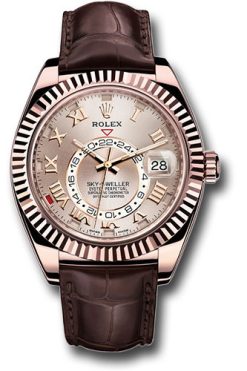 Đồng Hồ Rolex 326135 su Sky-Dweller Everose Gold - Leather Strap