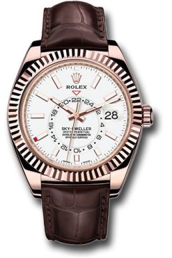 Đồng Hồ Rolex 326135 w Sky-Dweller Everose Gold - Leather Strap