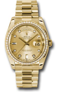 Đồng Hồ Rolex 118348 chd Day-Date 36 Yellow Gold - 52 Dia Bezel - President