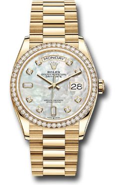 Đồng Hồ Rolex 128348RBR mdp Day-Date 36 Yellow Gold - 52 Dia Bezel - President