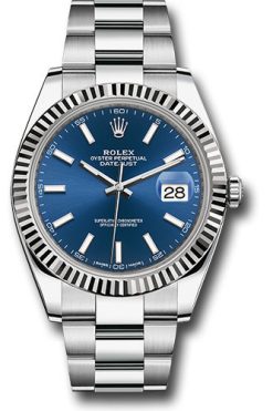 Đồng Hồ Rolex 126334 blio Datejust 41 Steel and White Gold - Fluted Bezel - Oyster