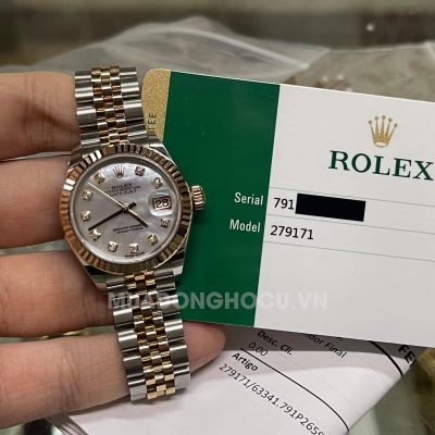 Đồng hồ Rolex Lady-Datejust size 28 279171-0014 demi vàng hồng mặt xà cừ