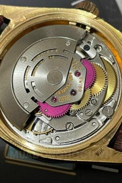 Rolex President Day Date 1803 Diamond Dial 18K Gold Leather Strap 8 Rolex President Day Date 1803 Diamond Dial 18K Gold Leather Strap