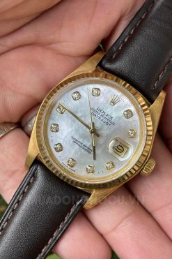 Đồng Hồ Rolex Datejust 16018 Yellow Gold Diamond Dial Leather Strap 3 Đồng Hồ Rolex Datejust 16018 Yellow Gold Diamond Dial