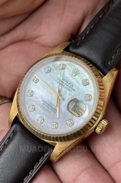 Đồng Hồ Rolex Datejust 16018 Yellow Gold Diamond Dial Leather Strap 5 Đồng Hồ Rolex Datejust 16018 Yellow Gold Diamond Dial